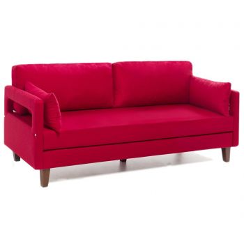 Canapea extensibila cu 3 locuri Balcab Home, Comfort Red, 206x80x65 cm - Balcab Home, Rosu