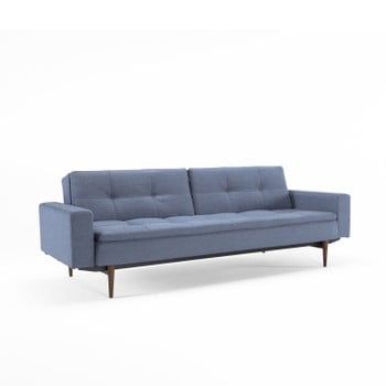 Canapea extensibilă cu cotiere Innovation Dublexo Soft Indigo, 90 x 244 cm, albastru