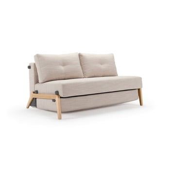 Canapea extensibilă Innovation Cubed Wood Linen Sand Grey, 96 x 167 cm, gri bej