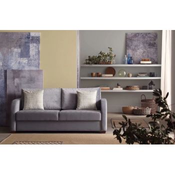 Canapea extensibila tapitata cu stofa, 2 locuri Marvin II Velvet Gri, l190xA82xH98 cm
