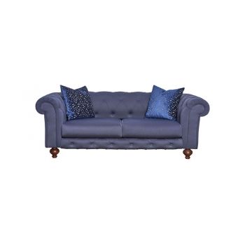 Canapea fixa tapitata cu stofa, 2 locuri Bristol Bleumarin, l200xA108xH73 cm