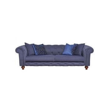 Canapea fixa tapitata cu stofa, 3 locuri Bristol Bleumarin, l240xA108xH73 cm