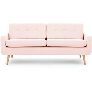 Canapea pentru 3 persoane Vivonita Ina, roz pastel