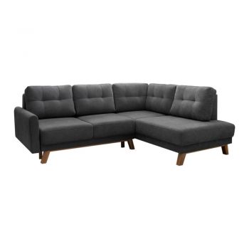 Colțar extensibil cu șezlong pe partea dreaptă Bobochic Paris Balio, gri închis, 244 cm Colțar extensibil cu șezlong pe partea dreaptă Bobochic Paris Balio, gri închis, 244 cm