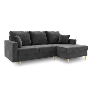 Coltar extensibil dreapta Muguet Dark Grey - Mazzini Sofas, Gri & Argintiu Coltar extensibil dreapta Muguet Dark Grey - Mazzini Sofas, Gri & Argintiu
