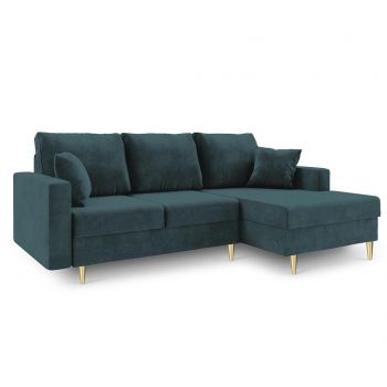 Coltar extensibil dreapta Muguet Petrol - Mazzini Sofas, Albastru