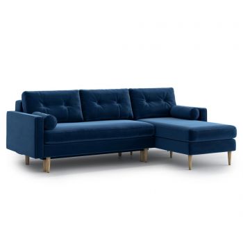 Coltar reversibil extensibil Optisofa, Esme Navy Blue, 234x158x85 cm - Optisofa, Albastru