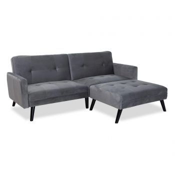 Set canapea extensibila si taburet pentru picioare Dream Grey