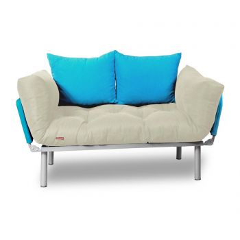 Sofa extensibila Sera Tekstil, Relax Cream Turquoise - SERA TEKSTIL, Crem