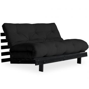 Sofa extensibila Roots Black & Dark Grey 140x200 cm - Karup Design, Gri & Argintiu