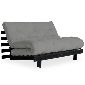 Sofa extensibila Roots Black & Grey 140x200 cm