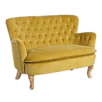 Canapea 2 locuri Orlins Mustard - Bizzotto, Galben & Auriu