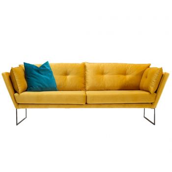 Canapea 3 locuri Balcab Home, Relax Mustard Yellow, 212x88x80 cm - Balcab Home, Galben & Auriu