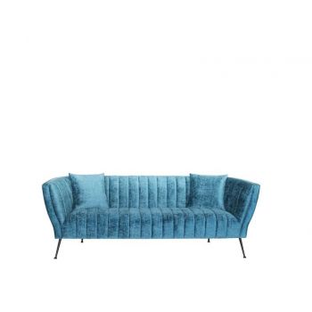 Canapea de 2 locuri textil albastru Latosha Blue