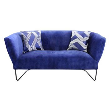 Canapea de 2 locuri textil albastru Latosha Blue