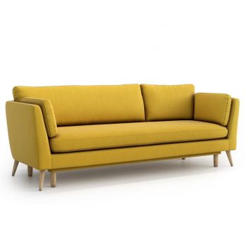 Canapea extensibila 3 locuri Optisofa, Jane, 234x93x92 cm - Optisofa, Galben & Auriu