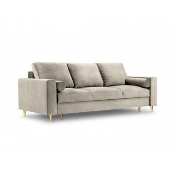 Canapea extensibila 3 locuri Mazzini Sofas, Mimosa Beige, 220x100x92 cm - Mazzini Sofas, Crem