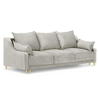 Canapea extensibila 3 locuri Mazzini Sofas, Pansy Beige, bej, 215x94x90 cm - Mazzini Sofas, Crem