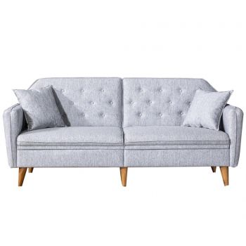 Canapea extensibila cu 3 locuri Susan Grey - Unique Design, Gri & Argintiu