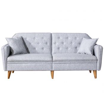 Canapea extensibila cu 3 locuri Susan Grey - Unique Design, Gri & Argintiu la reducere Canapea extensibila cu 3 locuri Susan Grey - Unique Design, Gri & Argintiu la reducere