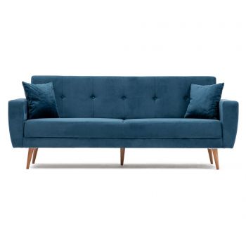 Canapea extensibila cu 3 locuri Balcab Home, Vivalde Sax Blue, albastru aprins, 218x75x90 cm - Balcab Home, Albastru