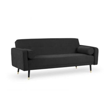 Canapea extensibilă Alessia, 3 locuri, negru, 212x93x89 cm