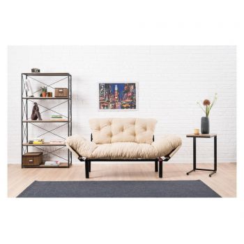 Canapea extensibila cu 2 locuri Nitta Cream - FUTON, Crem