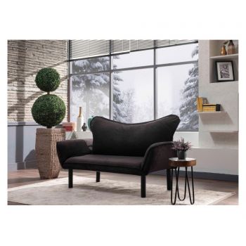 Canapea extensibila cu 2 locuri Futon, Carla Black, 140x65x70 cm - FUTON, Negru