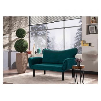 Canapea extensibila cu 2 locuri Carla Blue Petrol - FUTON, Albastru