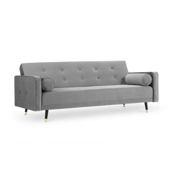 Canapea extensibilă Gia, 3 locuri, gri, 212x93x89 cm