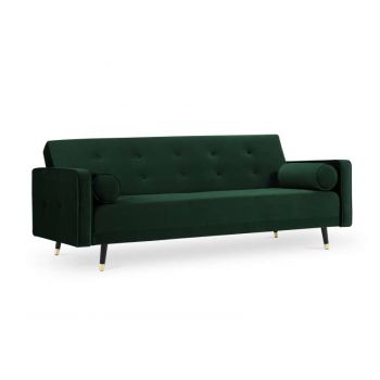 Canapea extensibilă Gia, 3 locuri, verde, 212x93x89 cm