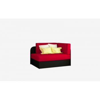Canapea extensibilă Rosa Red Black, 60x73x75x63 cm, spuma/ lemn/ poliester/ plastic, galben/ negru