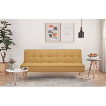 Canapea extensibila tapitata cu stofa, 3 locuri Ulrick Curry / Natural, l181xA81xH80 cm