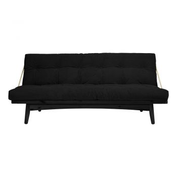 Canapea variabilă cu tapițerie din catifea reiată Karup Design Folk Black/Charcoal