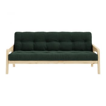 Canapea variabilă cu tapițerie din catifea reiată Karup Design Grab Raw/Dark Green