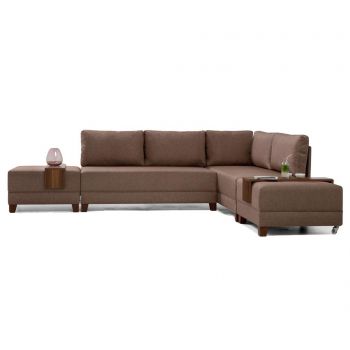 Coltar dreapta Balcab Home, Fly Brown, maro, 280x210x80 cm - Balcab Home, Maro