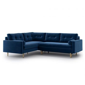 Coltar extensibil dreapta Optisofa, Esme Navy Blue, 240x197x85 cm - Optisofa, Albastru