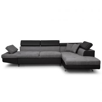 Coltar extensibil dreapta Kult, Rio Keaton Black and Grey, negru/gri, 297x206x79 cm - Kult, Gri & Argintiu