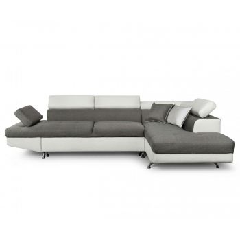 Coltar extensibil dreapta Kult, Rio Keaton Dark Grey and White, 297x206x79 cm - Kult, Gri & Argintiu