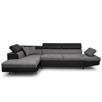 Coltar extensibil stanga Kult, Rio Keaton Black and Grey, negru/gri, 297x206x79 cm - Kult, Gri & Argintiu