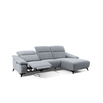 Coltar Gapar Fix cu Arcuri Ondulate si Spuma Poliuretanica, Sezlong pe Dreapta, Mecanism Electric Relax, Tetiere Reglabile, l290xA170xH84-105 cm