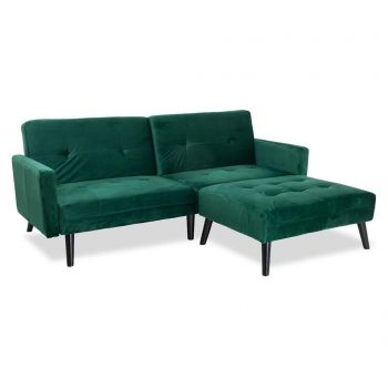 Set canapea extensibila si taburet pentru picioare Dream Green