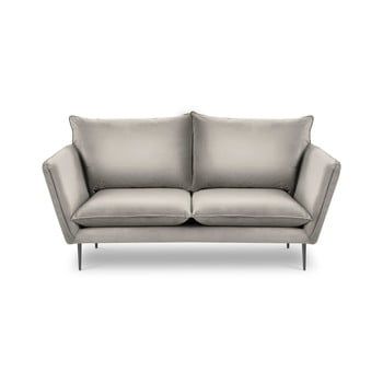Canapea cu 2 locuri din catifea Mazzini Sofas Acacia, lungime 175 cm, bej
