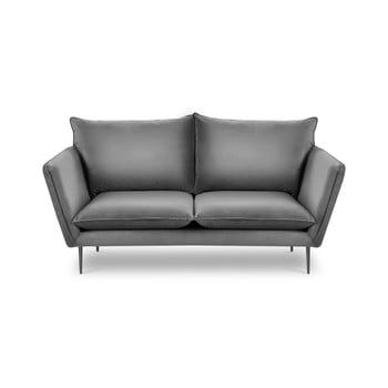 Canapea cu 2 locuri din catifea Mazzini Sofas Acacia, lungime 175 cm, gri