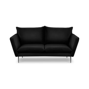 Canapea cu 2 locuri din catifea Mazzini Sofas Acacia, lungime 175 cm, negru