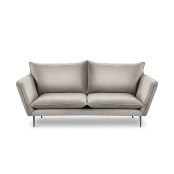 Canapea cu 3 locuri din catifea Mazzini Sofas Acacia, lungime 205 cm, bej