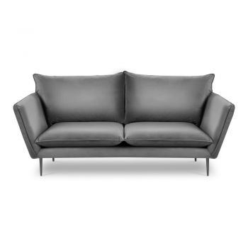 Canapea cu 3 locuri din catifea Mazzini Sofas Acacia, lungime 205 cm, gri