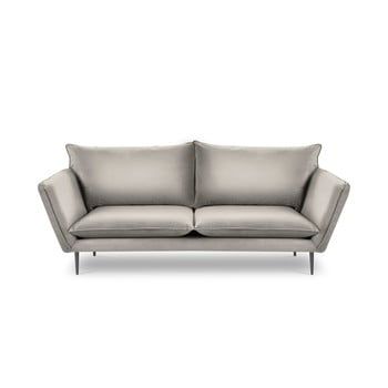 Canapea cu 4 locuri din catifea Mazzini Sofas Acacia, lungime 225 cm, bej