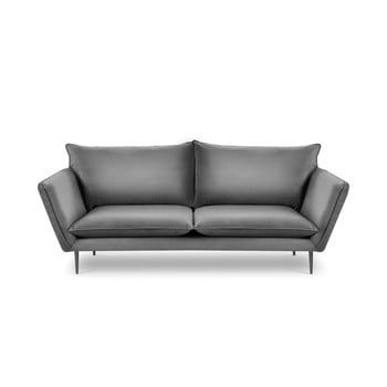 Canapea cu 4 locuri din catifea Mazzini Sofas Acacia, lungime 225 cm, gri