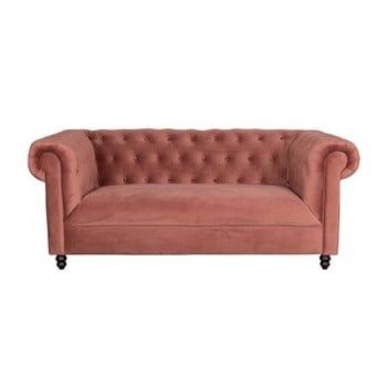 Canapea cu tapițerie catifelată Dutchbone Forest, roz